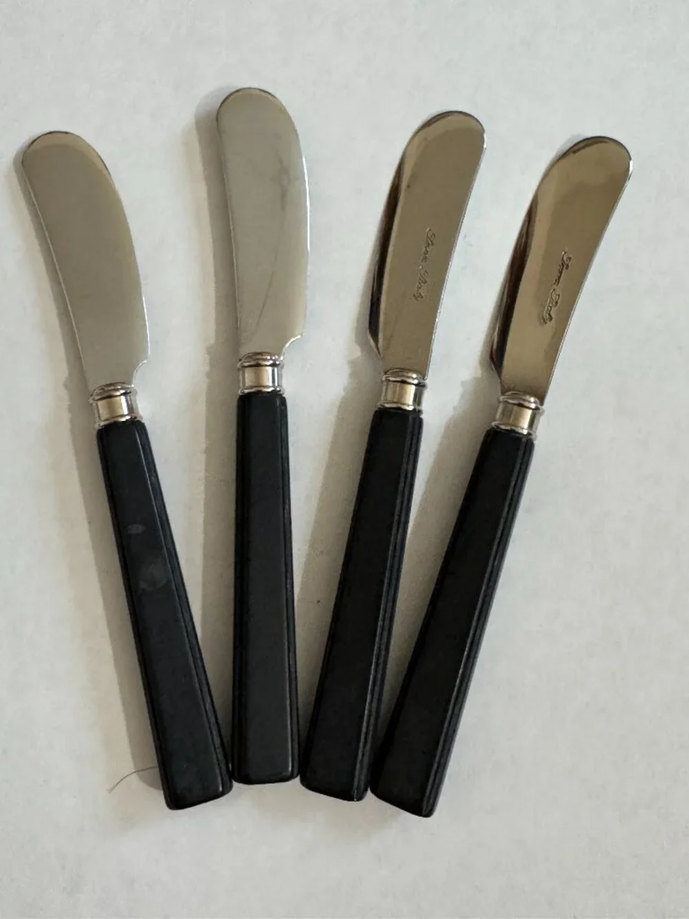 4 Butter/Cheese Spread Knives Stainless Steel Italy Vintage